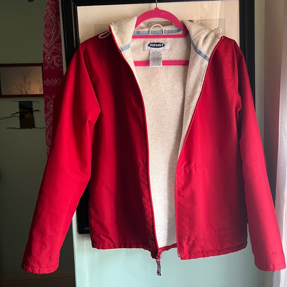 Old Navy fleece lined hooded windbreaker Size Small